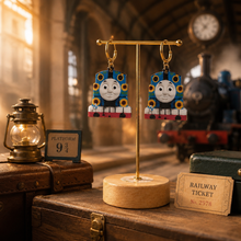 Load image into Gallery viewer, Sunshine Express earrings shown as a complete pair.
